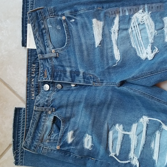 American Eagle Tomgirl Shadow Patched Blues Jeans - Picture 3 of 4